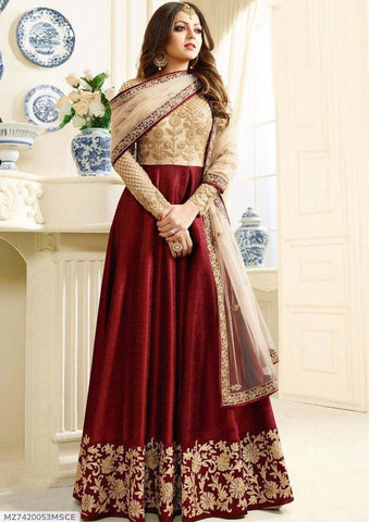 3 Pcs Women's Unstitched Chiffon Embroidered Suit