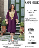 2 Pcs Women's Unstitched Lawn Embroidered Suit