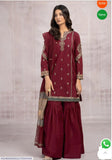 3 Pcs Women's Unstitched Embroidered Suit