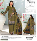 3 Pcs Women's Unstitched Lawn Embroidered Suit