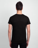 1 Pc Men's Stitched Round Neck T-Shirt, Black