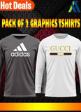 Jersey Graphic Sublimation Full Sleeves Shirt -Pack Of 2