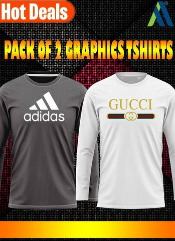 Jersey Graphic Sublimation Full Sleeves Shirt -Pack Of 2