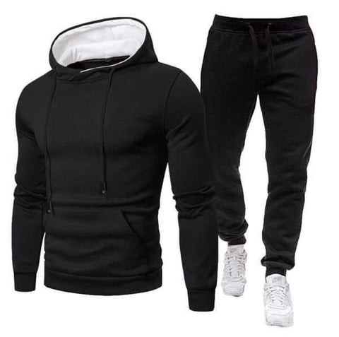 2 Pcs Fleece Plain Hoodie Track Suit